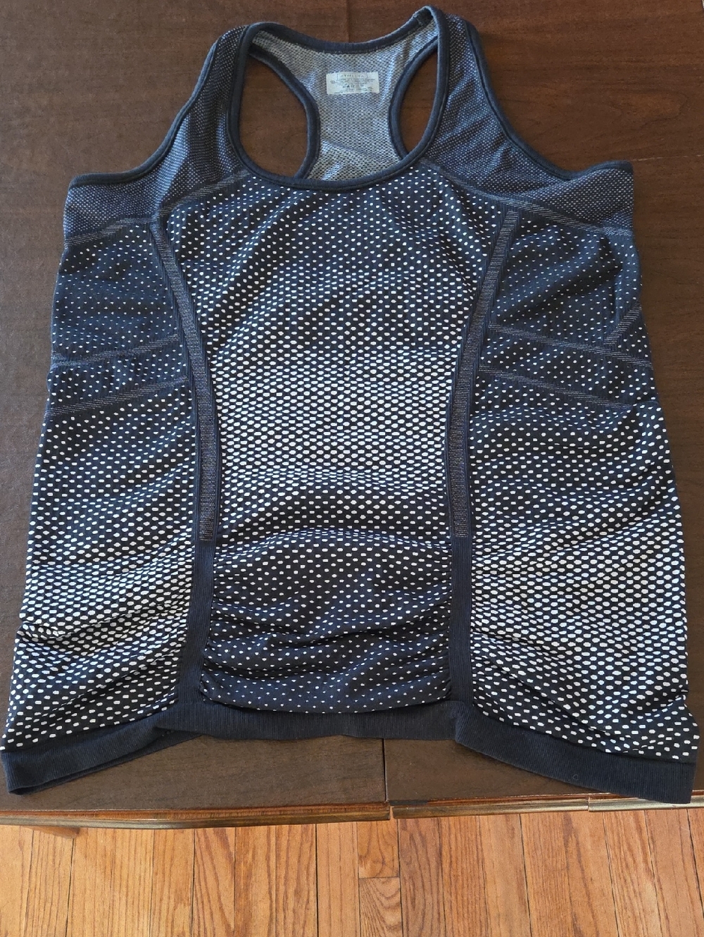 Athleta Black with White Mesh Racerback Tank